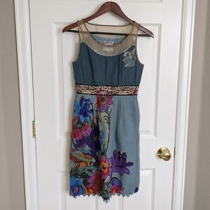 EUC Anthropologie Embroidered Dress Sz 0